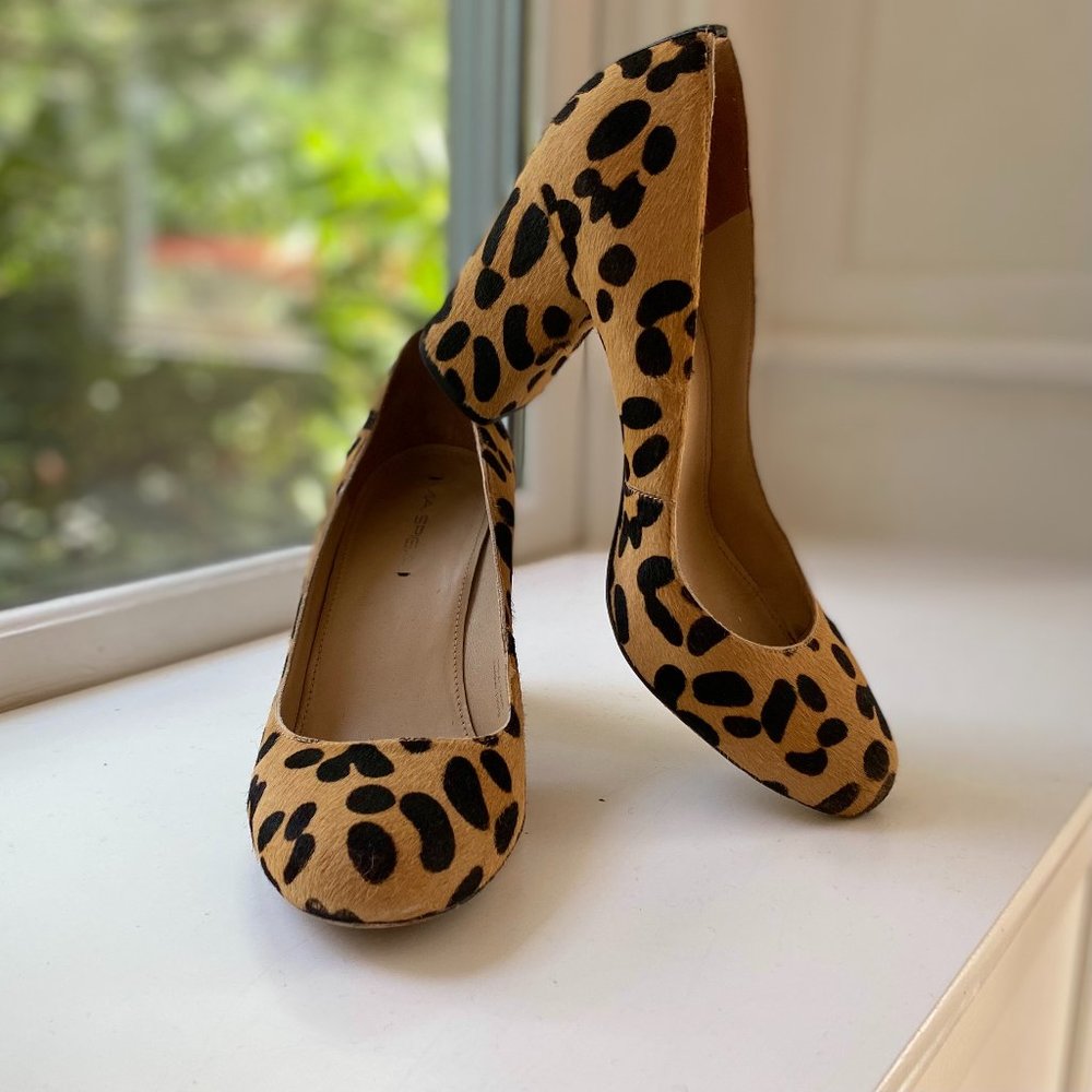 Via Spiga Leopard Print Block Heels